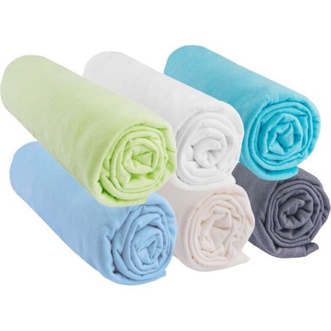 Lot de 6 Drap housse coton 40x80 40x90 Bébé OCÉAN (1/3)