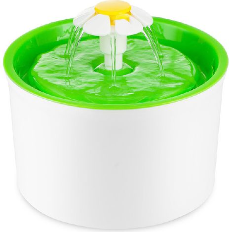 Fontaine à fleurs avec filtre triple action, fontaine à eau pour chat, 3 L, verte (1/4)