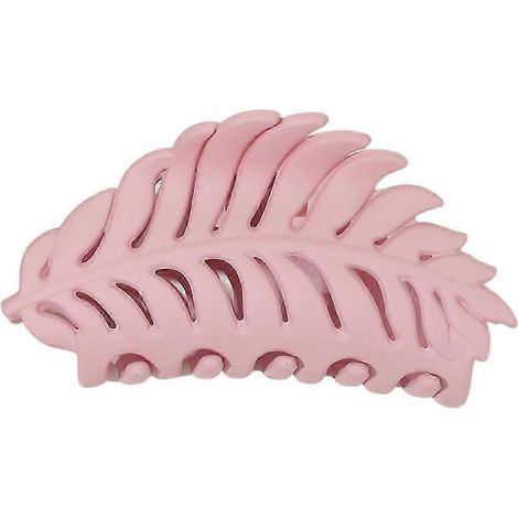 Pince à cheveux grande taille pour femme, en forme de feuille, design ajouré, pince à cheveux arrière, pince à cheveux de douche, pince à cheveux en forme de feuille-Pink (1/5)
