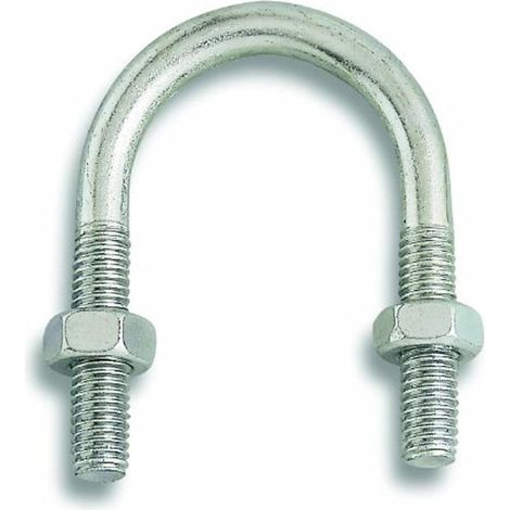 Bride Fixation - Lot de 2 - Acier Zingué - M8 - Intérieur 34mm - Pour Tube Métallique