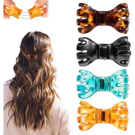 4 pièces nouvelles barrettes magnétiques, maintien solide, pinces à cheveux magnétiques antidérapantes, connexion sans couture, pour tous types de cheveux, design épuré, sans tirer (1/5)