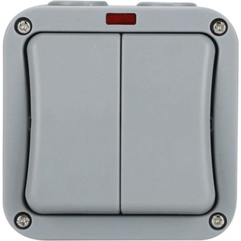 Wetterfester Schalter, IP65-Doppelaußenschalter, wasserdichte Außensteckdose, wasserdichte ABS-Wandsteckdose (1/5)