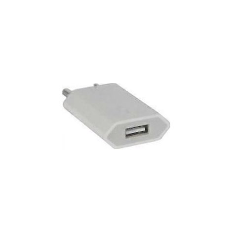 Adaptateur secteur USB blanc universel en plastique compatible avec les smartphones iOS 3G, 3GS, 4, 4S et 5 YONIS (1/5)