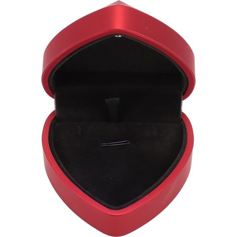 Große LED-Anhänger-Schmuckschatulle mit weichem Futter, herzförmig, ideal als Geschenk zum Valentinstag, Jahrestag oder zur Hochzeit. Rot (1/5)
