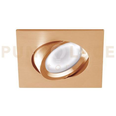 GFA053 FARETTO DA INCASSO IN ALLUMINIO ATTACCO GU10 ORO SPAZZOLATO QUADRATO 8,4X8,4CM