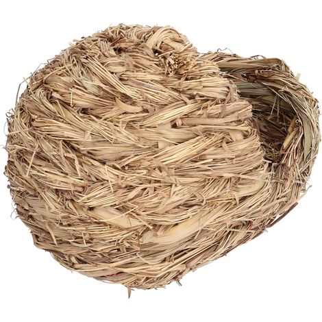 Lit pour animaux de compagnie tissé à la main en forme de pantoufle, lit en herbe fait main pour hamsters, cochons d'Inde, lapins et chats (1/5)