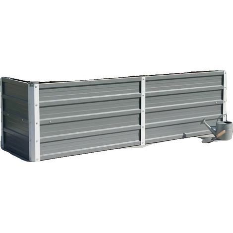 Bac à planter, acier galvanisé, 160 cm de longueur, 40 cm de largeur, 45 cm de hauteur, adapté pour les fleurs et les légumes (1/5)