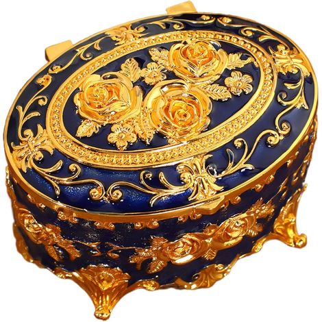 Rosen-Blumenring-Organizer – Europäische Rosen-Blumenbox Tragbarer Schmuck-Organizer für Broschen, Ringe, Ohrringe, Halsketten (1/5)