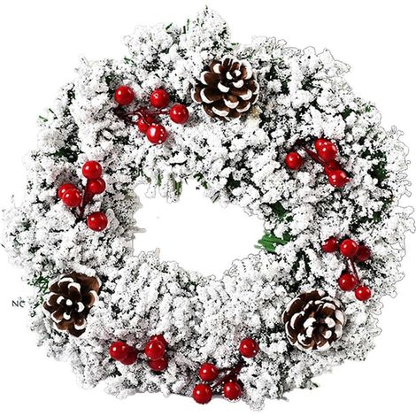 Weihnachtskranz für die Tür, Weihnachtsschmuck, Weihnachtsglocke, handgefertigter künstlicher Weihnachtskranz, hängende Außendekoration E