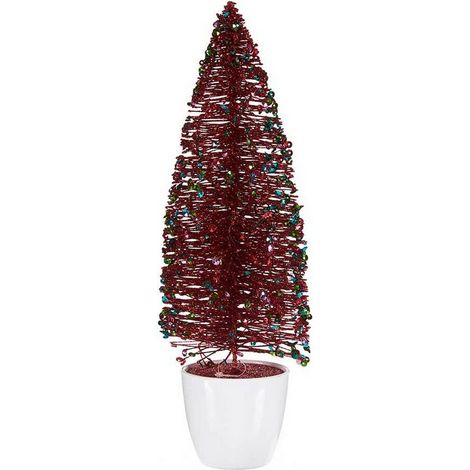 Árbol de Navidad - Medio - 10 x 33 x 10 cm - Plástico - Rojo, Azul, Dorado