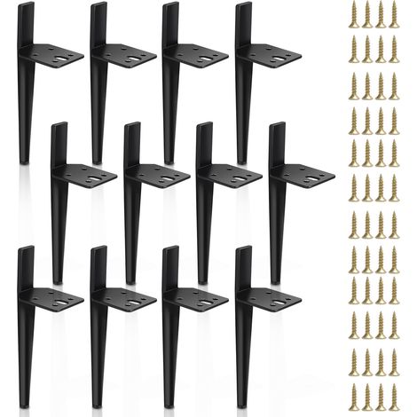 SWANEW 8pcs mobili piedi gambe regolabili metallo 150 mm gamba regolabile nero (1/5)