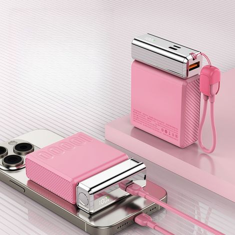 Batterie externe de 22,5 W, 10 000 mAh, charge ultra rapide avec câble intégré, mini-chargeur rapide bidirectionnel portable de grande capacité (1/5)