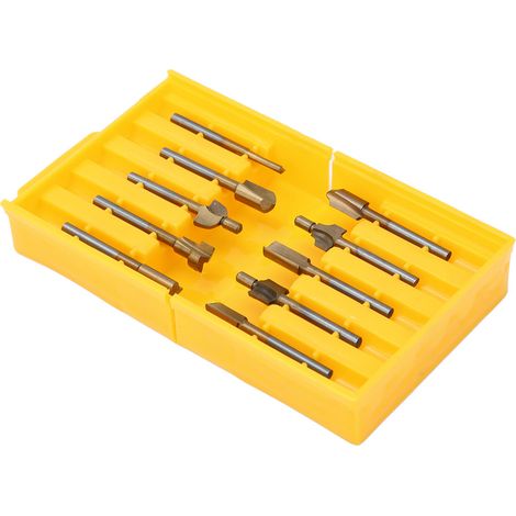 Ensemble de 10 fraises à défoncer en acier rapide (HSS) revêtues d'or et de titane pour le travail du bois (1/5)