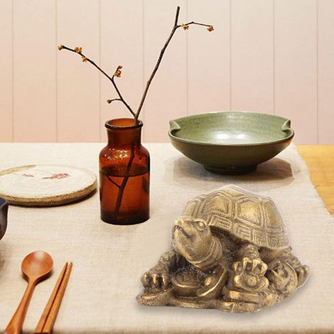 Tortue Feng Shui en Bronze pour la Prospérité - Sculpture Décorative Artisanale (1/5)