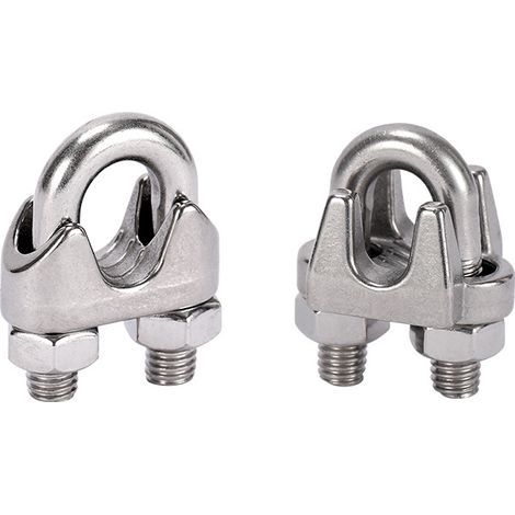 10 abrazaderas metálicas para cables, bridas de acero inoxidable M4, abrazaderas tipo estribo, color plata, 2,3 cm (1/3)