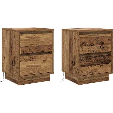 Maison Exclusive - Armadio da Notte 2 pcs Legno vecchio 39 x 34,5 x 50 cm (1/5)