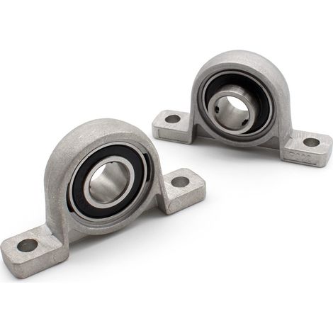 2 Pièces Bloc de Roulements, Argent Palier à Bride 15mm Alliage de Zinc Oreiller à Roulement à Billes, pour Machines, Convoyeurs (1/5)