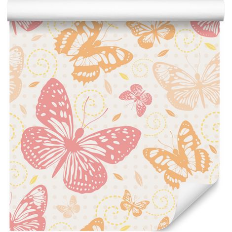 Papel pintado de mariposas de colores para salón y dormitorio, 50x1000 cm. (1/5)