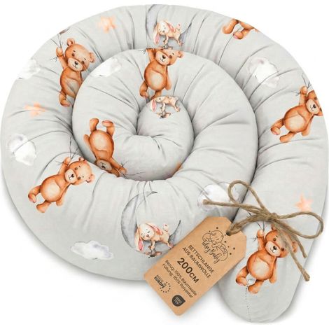 Oreiller Corps Dormeur Latéral 200 cm Coton Long Coussin Ergonomique Respirant Lavable de Couchage Soutien Cou Confort Ours en Peluche (1/5)
