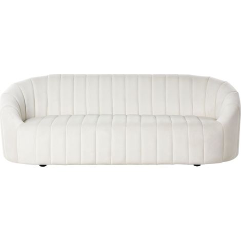 Sofa 3 Seater MALUNG Velvet Off-White