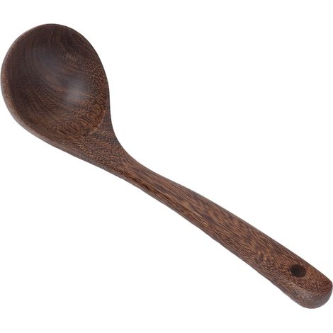 Cuillère en Bois Wengé pour Soupe, Café, Dessert - Grand Modèle avec Trou pour Suspension (1/5)