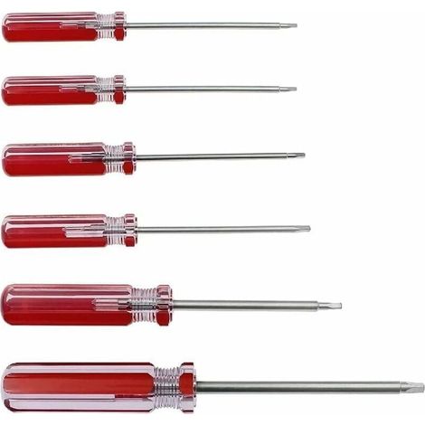 Juego de 6 destornilladores triangulares magnéticos de 1,8 mm, 2,0 mm, 2,3 mm, 2,7 mm, 3,0 mm y 4,2 mm, ideal para reparar juguetes y cambiar pilas. (1/4)