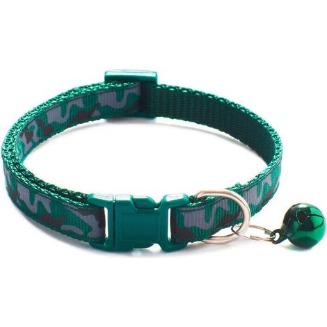 Collier pour chat imprimé léopard, collier réglable pour animal de compagnie avec boucle de sécurité à cloche (1/4)