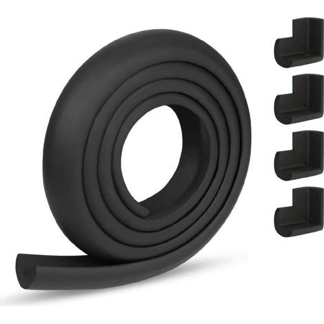 Protección de espuma de seguridad, 2 metros de protección de bordes de muebles y 4 protecciones de esquinas. (1/4)