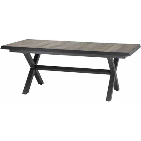 Siena Garden Sincro Ausziehtisch 200/260x100x77 cm Aluminium Keramik natur-grau (washed grey) (1/2)