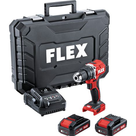 Flex – Perceuse à percussion sans fil 18V – 2 batteries 2.5Ah – Moteur Brushless – Couple 60Nm pour béton armé – Coffret de transport inclus (1/7)