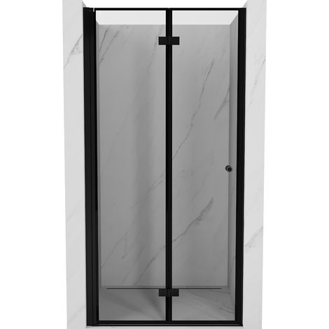 Mexen Mist-F puerta de ducha plegable izquierda 85 cm, marco negro, negro - 8A6-085-000-70-70-L (1/5)
