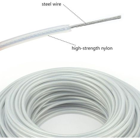 piezas de hilo de acero para desbrozadora de 3 mm x 10 metros, hilo para desbrozadora, carrete de alambre de acero resistente para desbrozadora de jardín, hilo de repuesto para cortacésped (1/3)