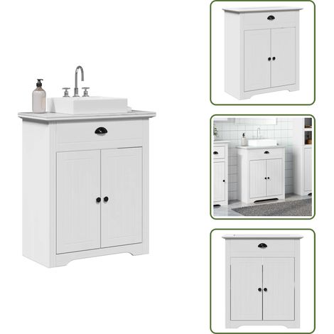 vidaXL Armoire de lavabo de salle de bain BODO blanc 70x35x80 cm