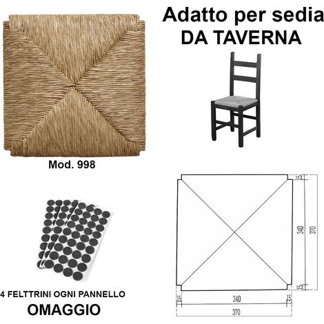 Sedili ricambio paglia 998 sedile seduta ricambio per sedie telaio fondo per sedie impagliate feltrini omaggio erba palustre