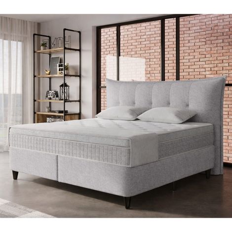 Lit boxspring coffre complet 180cm + matelas + surmatelas GRACY (1/5)
