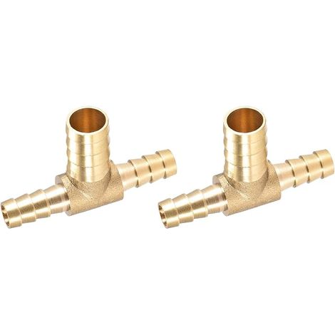 2pcs T-formé Laiton Barbillon Raccord 8mm x 12mm x 8mm (1/5)