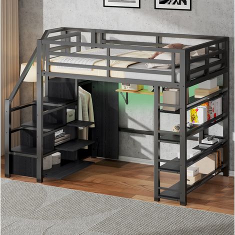 letto letto matrimoniale 140x200 contenitore nero OKMYHOME