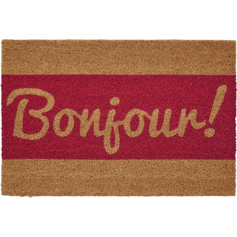 Premier Housewares Text Design Door Mat / Non Slip Floor Mat Indoor and Outdoor Welcome Mat With Robust Coir For Door Entrances / House Entryway / Kitchen / Outside Porch 40 x 2 x 60