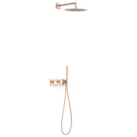 Kit robinet thermostatique encastré à 2 voies B-system pour douche Or Rose Mat 24K - TRES 30735204OPM