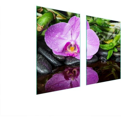 Assiette de protection en verre pour la cuisine 65x52 orchidée (1/5)