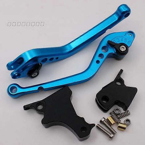 Applicable à la modification de la moto BMW F800ST, vous pouvez ajuster les freins en alliage d'aluminium, les poignées d'embrayage et les leviers de guidon (bleus à poignée longue). (1/5)