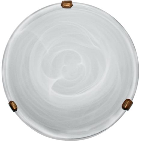 Plafoniera Candellux DUNA 30 cm vetro bianco E27 ottone (1/2)