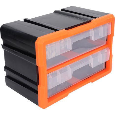 Boîte de rangement modulaire Meico pour composants électroniques, tiroir de rangement pour vis et pièces détachées, boîte à pièces à 2 niveaux (1/5)
