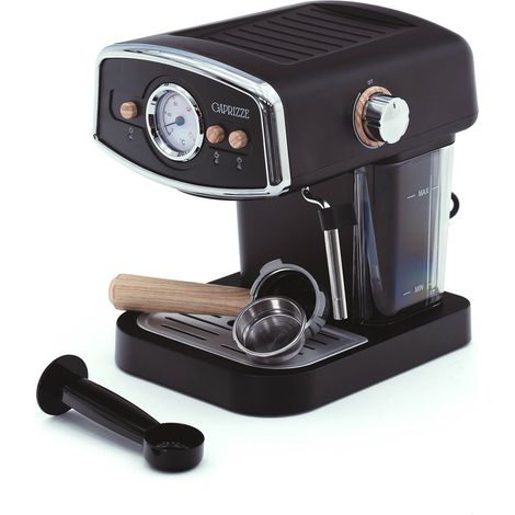 Cafetera Express Semiautomática Caprizze Kai 1050 W 15 Bares Capacidad para 5 Tazas de Café con Vaporizador Color Negro Mate