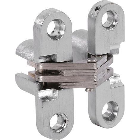 Charnière croisée cachée, charnière de porte pliante cachée en acier inoxydable, charnière de porte d\'armoire invisible (43.7mm) (1/5)