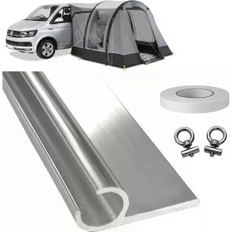 Rail de store en C, bande de 8 x 0,5 m (400 cm) avec butées de rail en D/S pour camping-car, caravane et véhicules de loisirs - JXLGV (1/5)