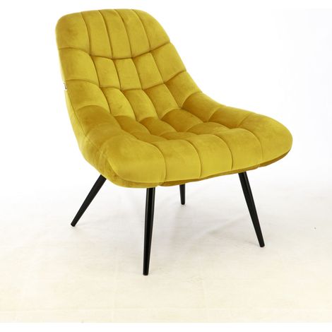 MaxxHome Sillón lounge - Sillón lounge cómodo con funda de terciopelo - Silla para descansar - Ideal para sala de estar, oficina, dormitorio - Jengibre (1/5)