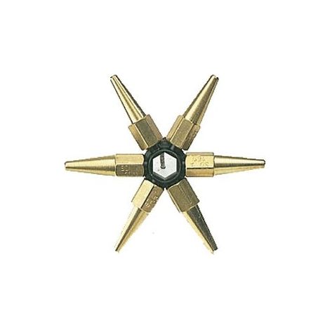 Étoile porte becs 7 buses 40 à 400L – Accessoire pour chalumeau oxygène/acétylène – Filetage M8x100 – Buses de qualité française – Le Lorrain