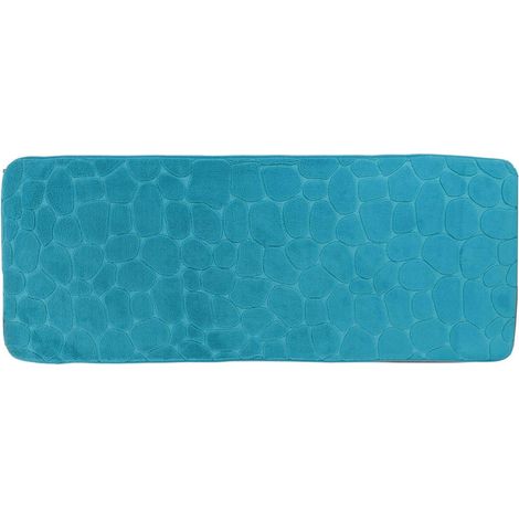 Tapis memoire de forme microfibre galet 45x120 cm - bleu canard - Tendance (1/3)