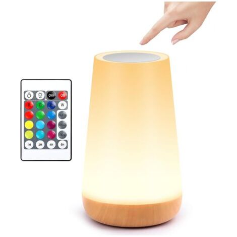 Lampe de chevet, veilleuse Led avec 13 couleurs changeantes, lampe de nuit tactile Rgb avec télécommande pour cadeau pour enfant/adulte